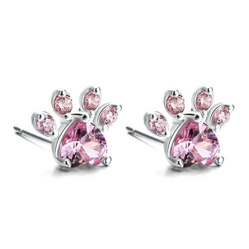 4-Piece Paw Jewellery Set for Women – Rose Gold with Zirconia Heart