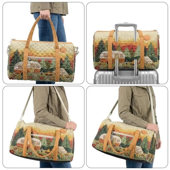 Floral Peace Personalized Quilted Travel Bag TN03