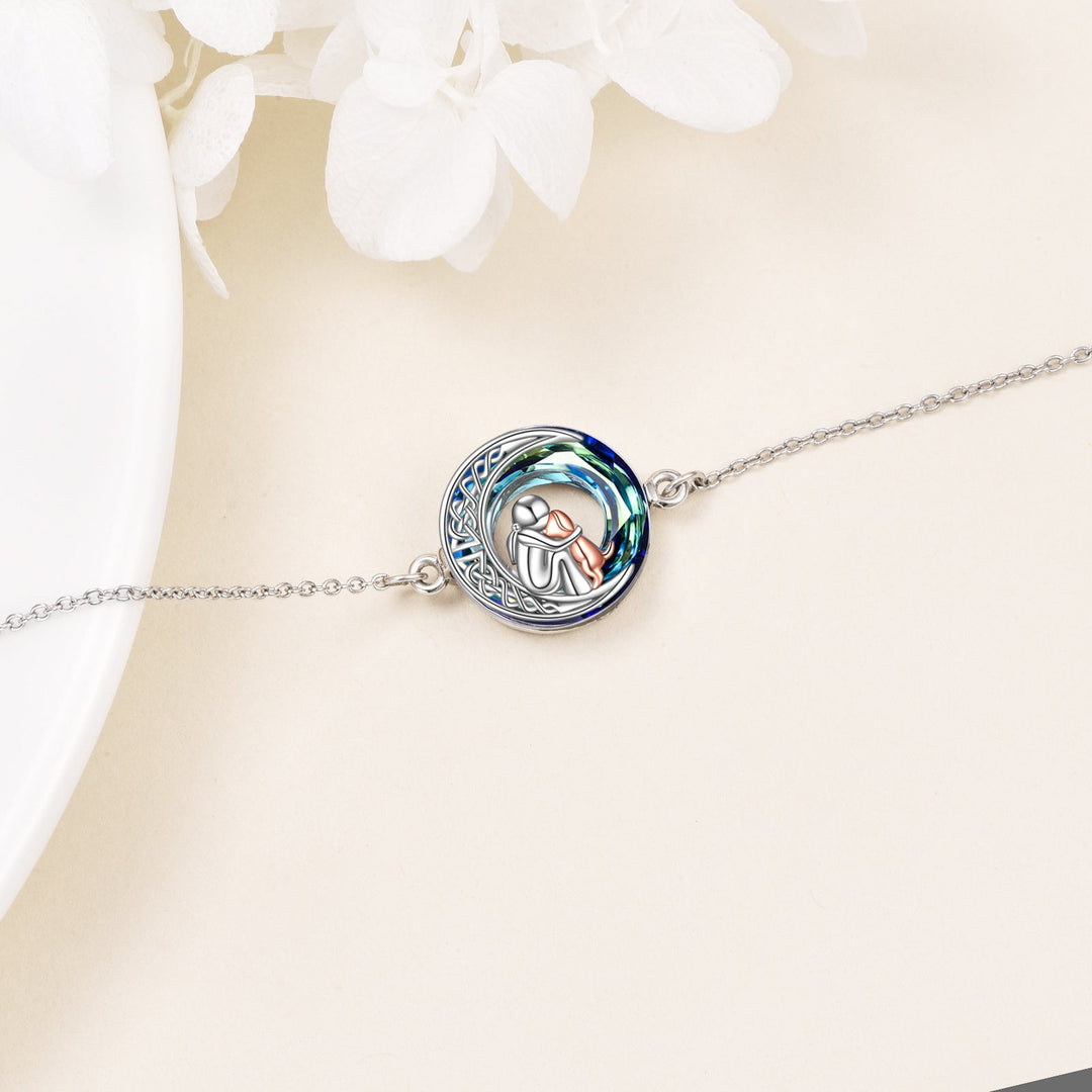 Adjustable Lucky Bracelet in Sterling Silver with Dog Motif