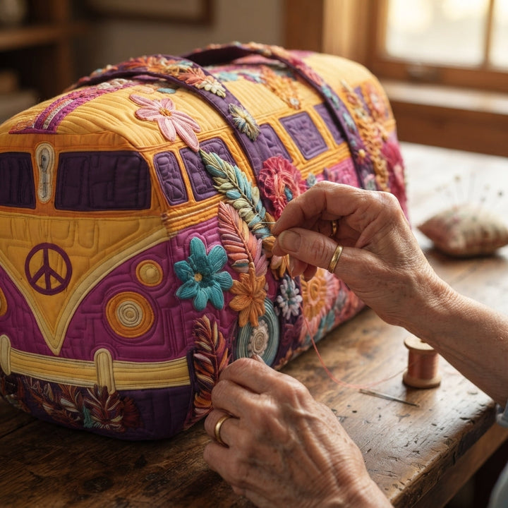 Floravana | Floral Mosaic Camper Van Quilted Duffle