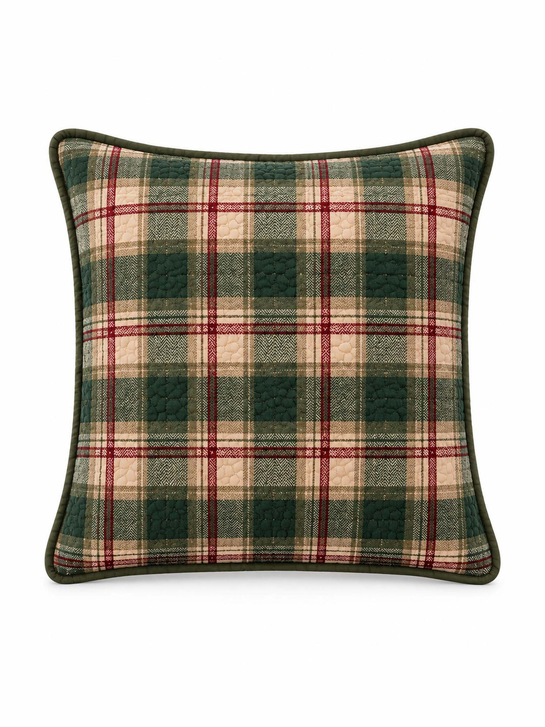 Winter Cabin & Plaid Christmas Quilted Pillow Covers 2-Piece Set
