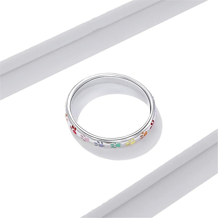 Sterling Silver Paw Print Ring