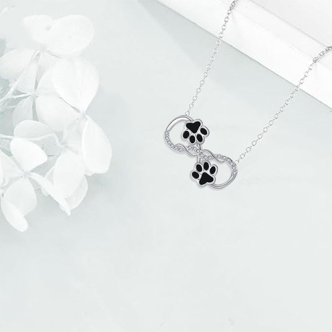 Infinite Love – Dog Paw Necklace with Zirconia