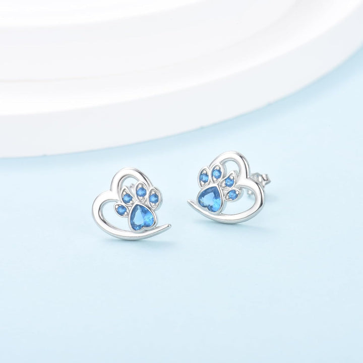 Paw Print Heart Earrings – Pet Lover Jewellery