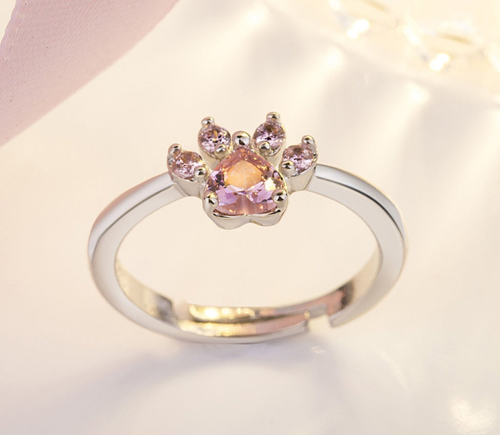 4-Piece Paw Jewellery Set for Women – Rose Gold with Zirconia Heart
