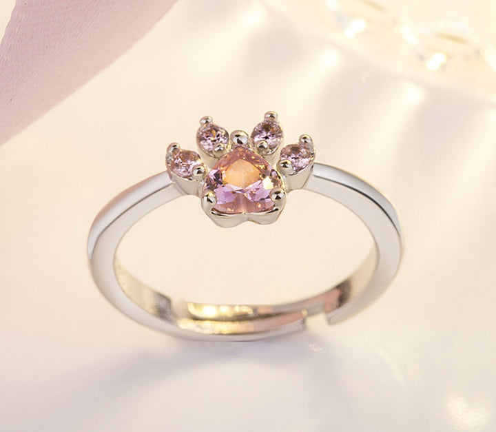 4-Piece Paw Jewellery Set for Women – Rose Gold with Zirconia Heart