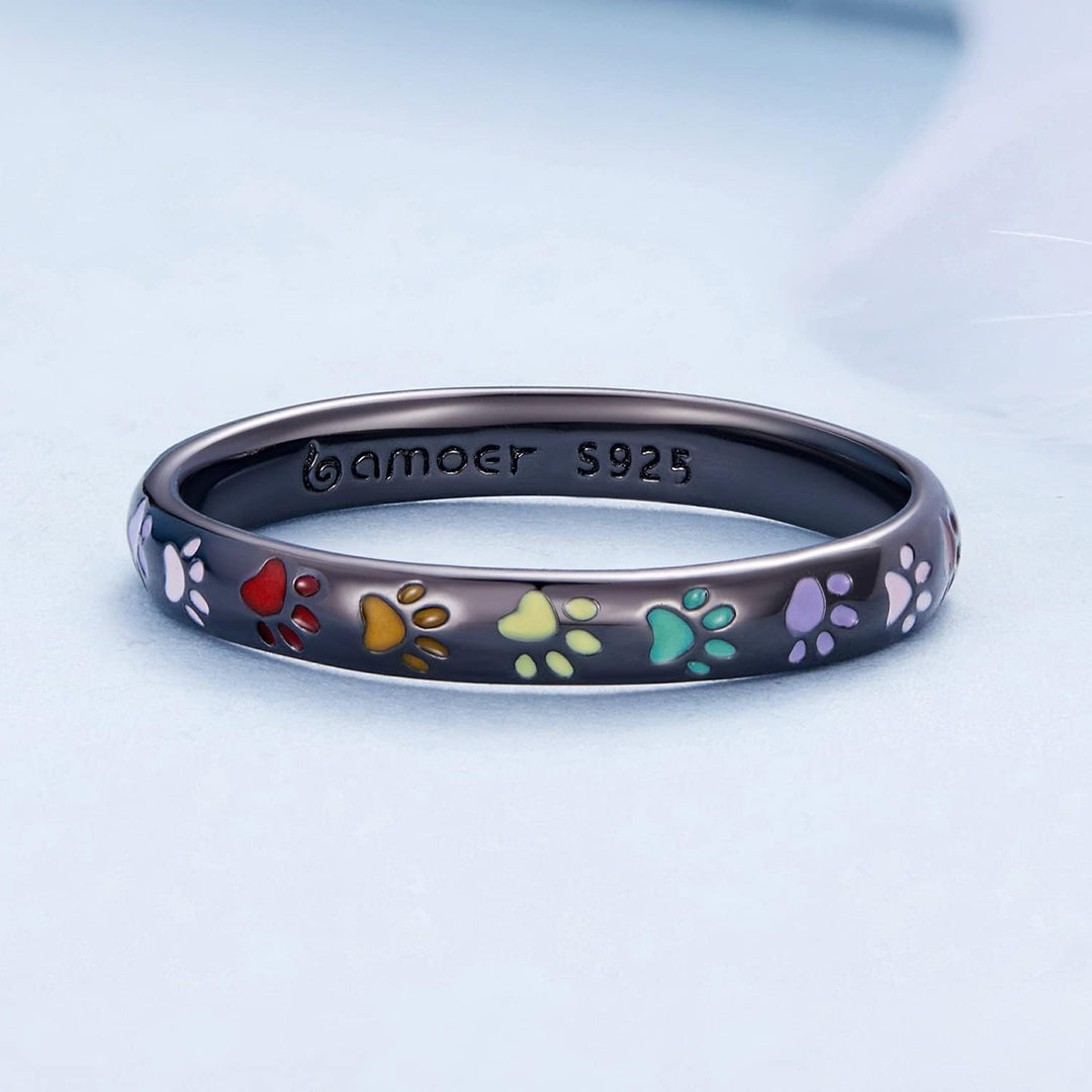 Sterling Silver Paw Print Ring