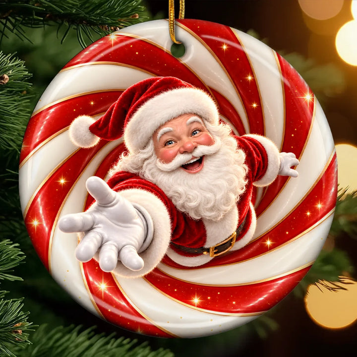 Jolly And Bright Custom Name Christmas Gift For Kids - Personalized Ceramic Ornament HH02