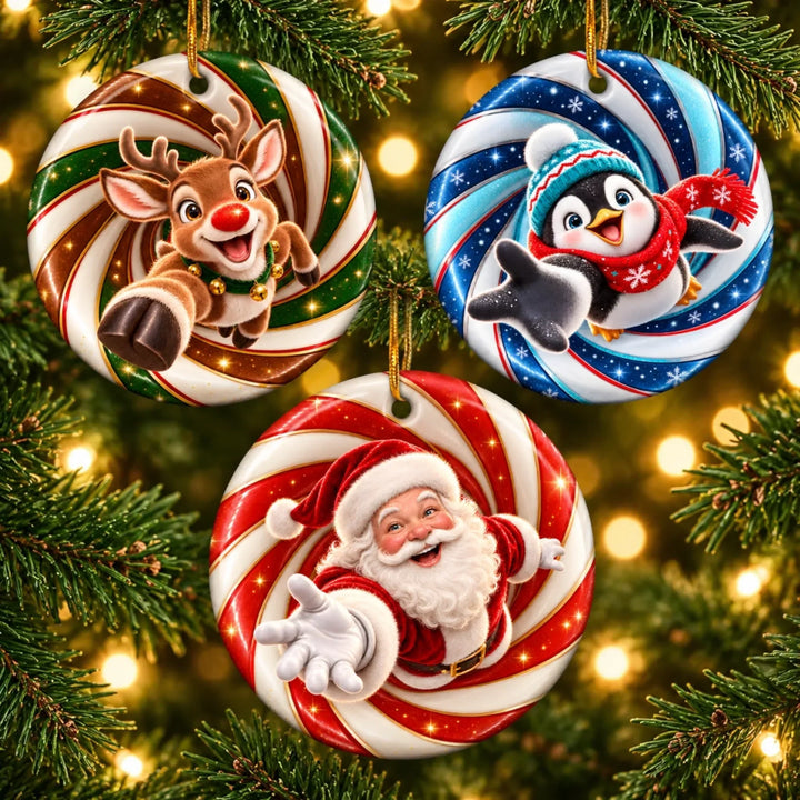 Jolly And Bright Custom Name Christmas Gift For Kids - Personalized Ceramic Ornament HH02