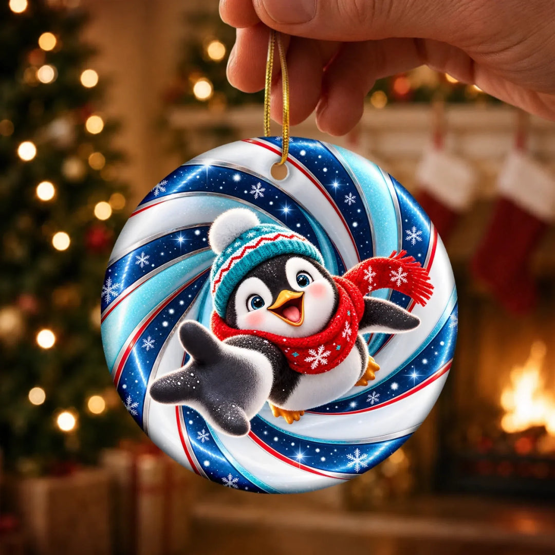 Jolly And Bright Custom Name Christmas Gift For Kids - Personalized Ceramic Ornament HH02