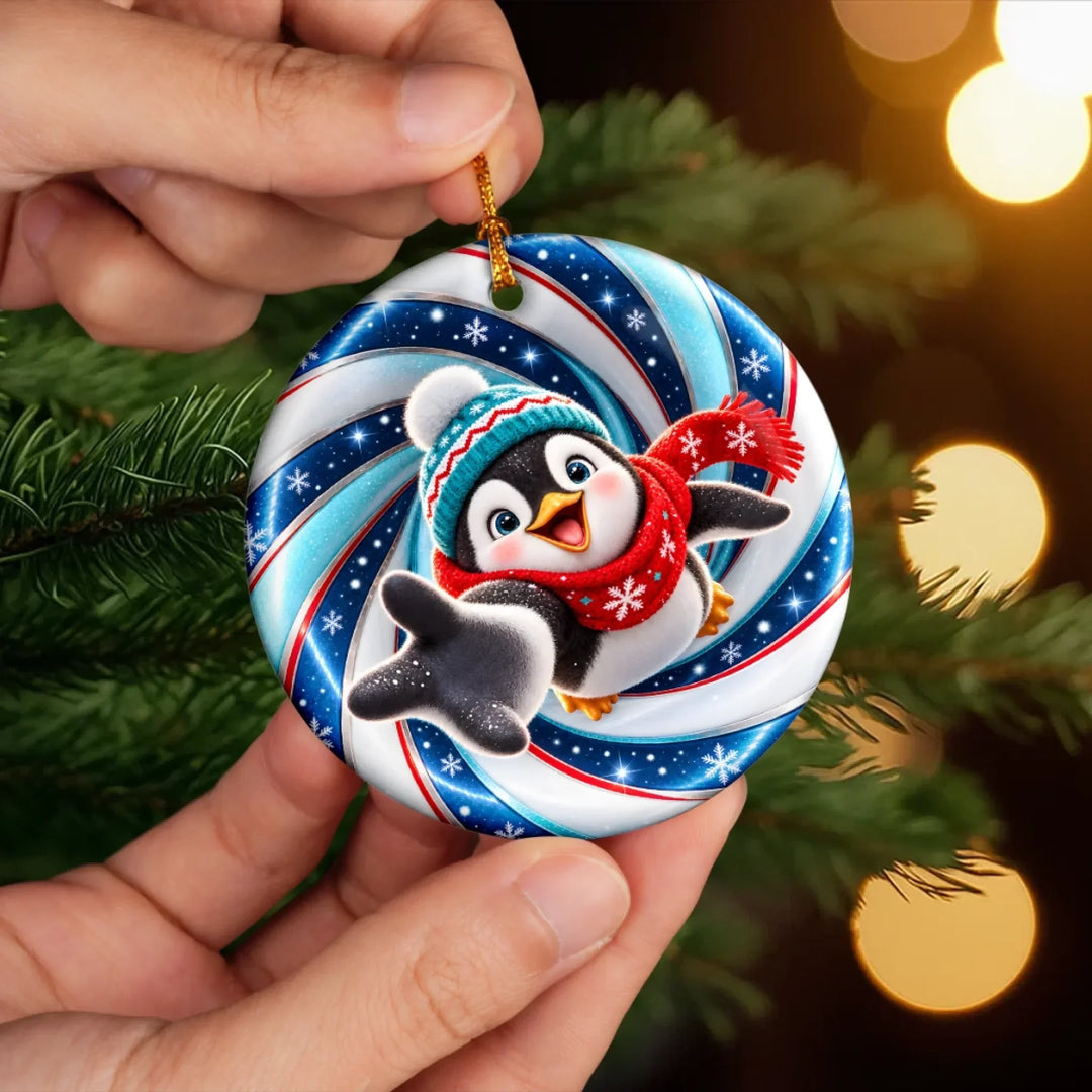 Jolly And Bright Custom Name Christmas Gift For Kids - Personalized Ceramic Ornament HH02