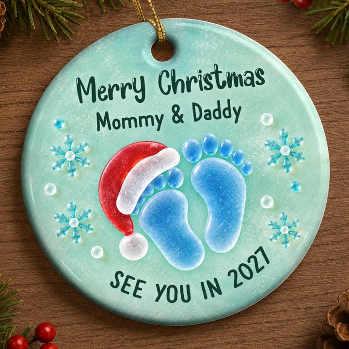 A Precious Little Memory Custom Name Christmas Gifts For New Moms, New Dads, New Parents - Personalized Ceramic Ornament