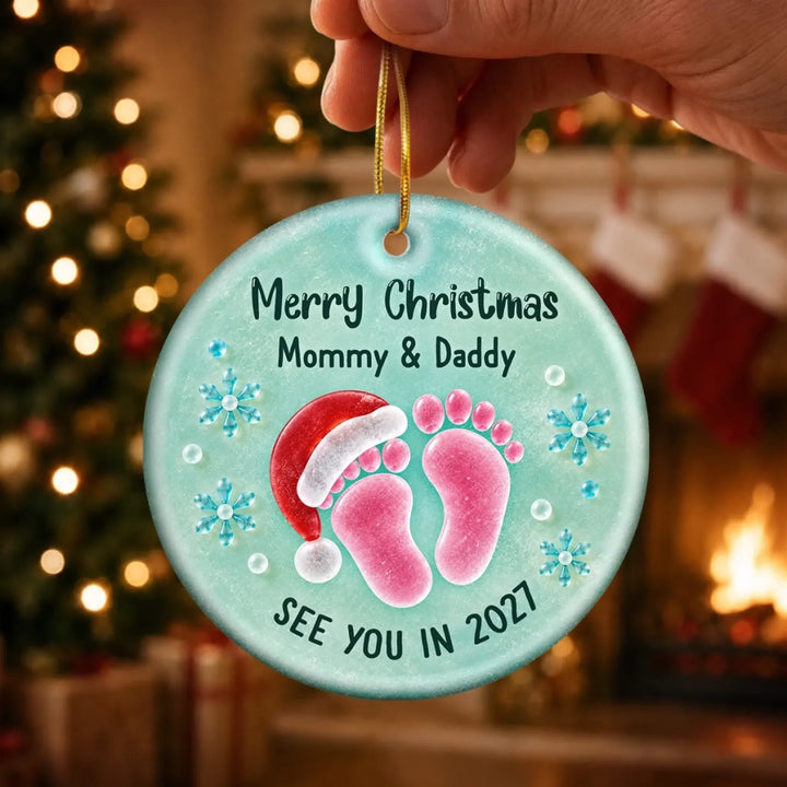 A Precious Little Memory Custom Name Christmas Gifts For New Moms, New Dads, New Parents - Personalized Ceramic Ornament