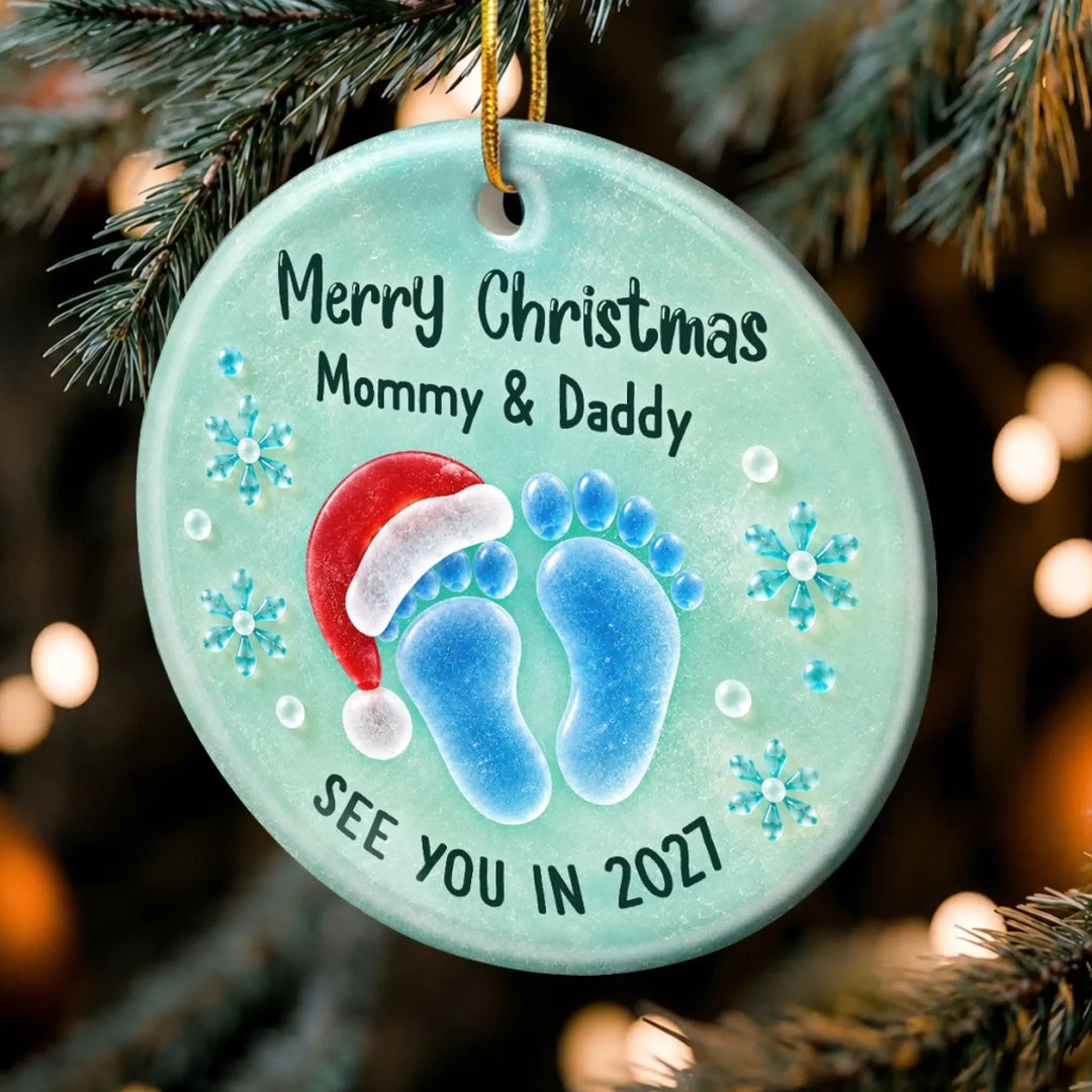 A Precious Little Memory Custom Name Christmas Gifts For New Moms, New Dads, New Parents - Personalized Ceramic Ornament