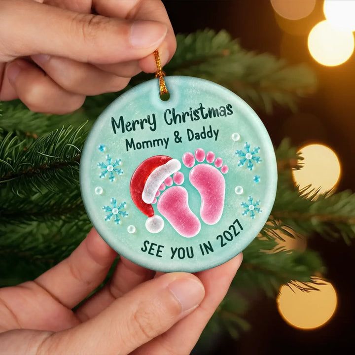 A Precious Little Memory Custom Name Christmas Gifts For New Moms, New Dads, New Parents - Personalized Ceramic Ornament