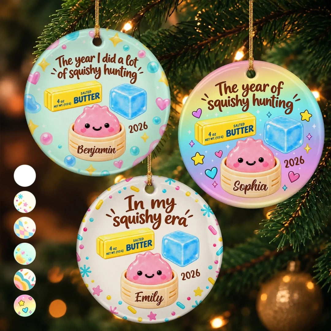 Squishy Joy All Season Custom Name Christmas Gift For Kids - Personalized Ceramic Ornament HH02