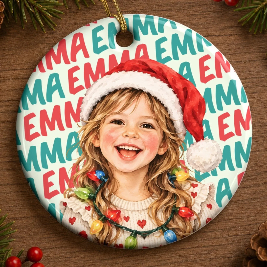 Custom Photo Christmas Gifts Made For Merry Moments For Kids - Personalized Ceramic Ornament