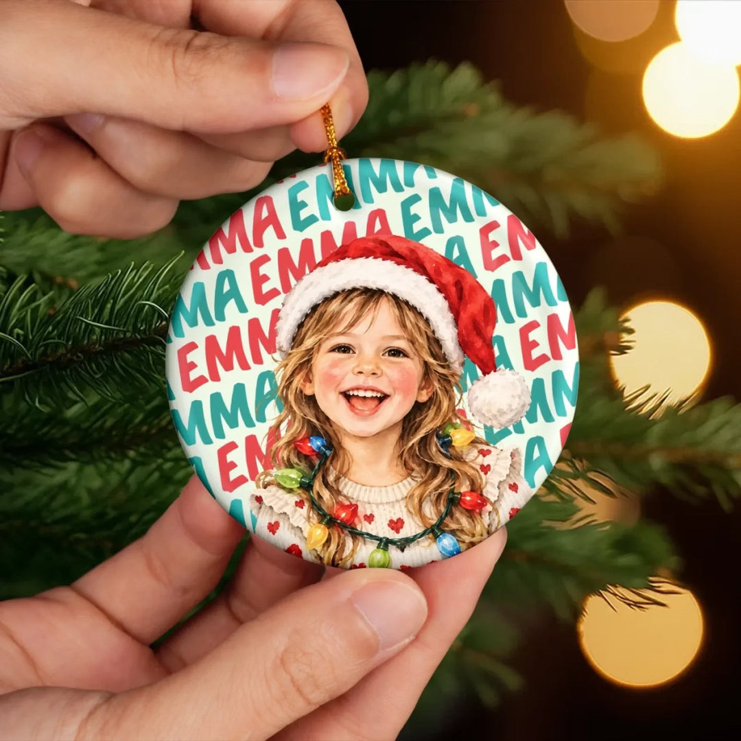 Custom Photo Christmas Gifts Made For Merry Moments For Kids - Personalized Ceramic Ornament
