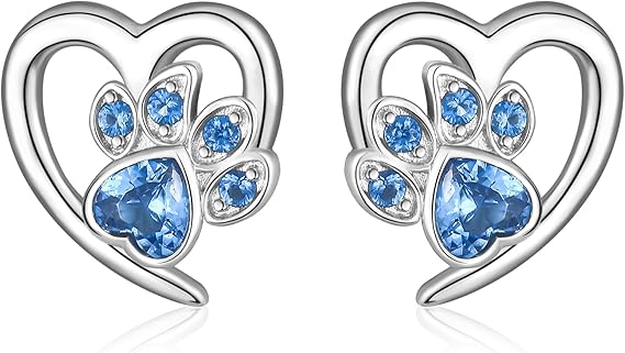 Paw Print Heart Earrings – Pet Lover Jewellery