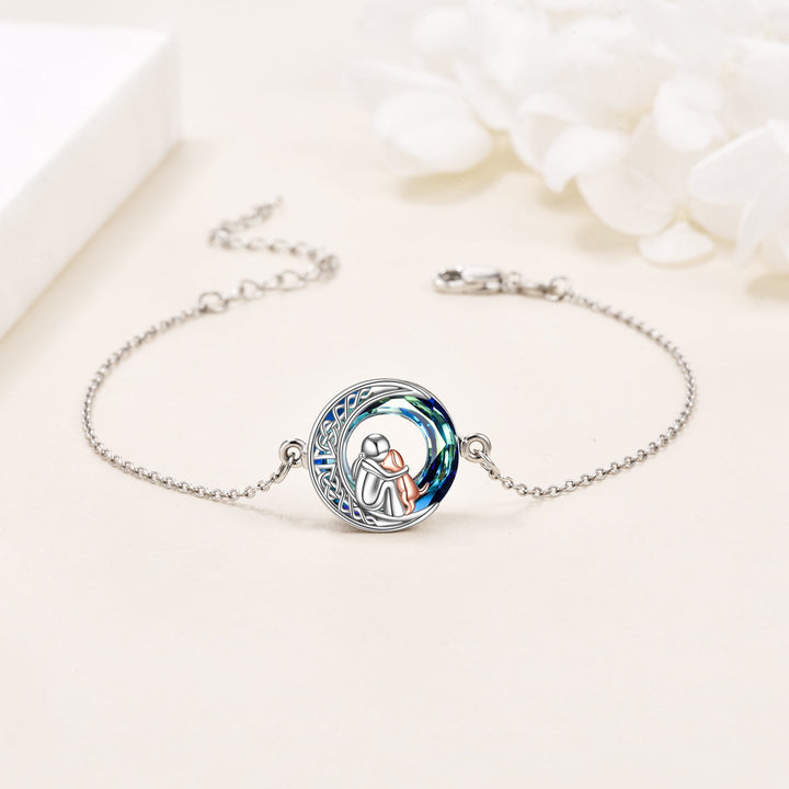 Adjustable Lucky Bracelet in Sterling Silver with Dog Motif