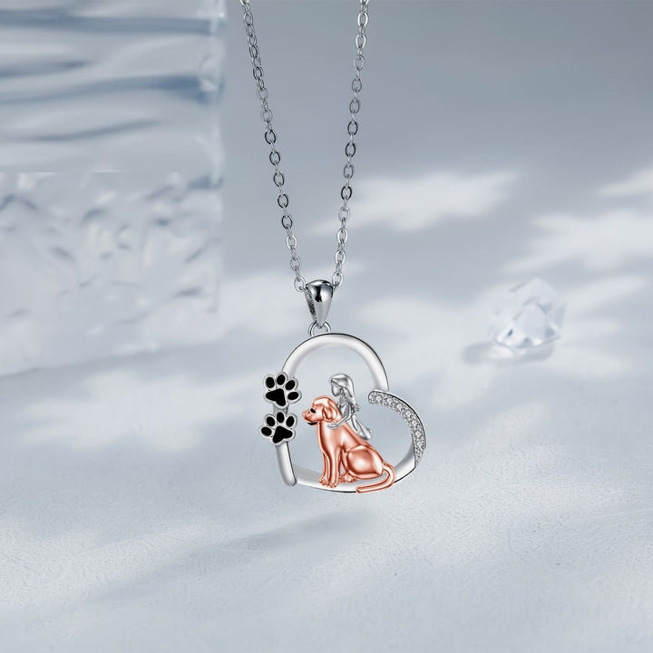 Faithful Companion Heart Necklace – Dog and Owner