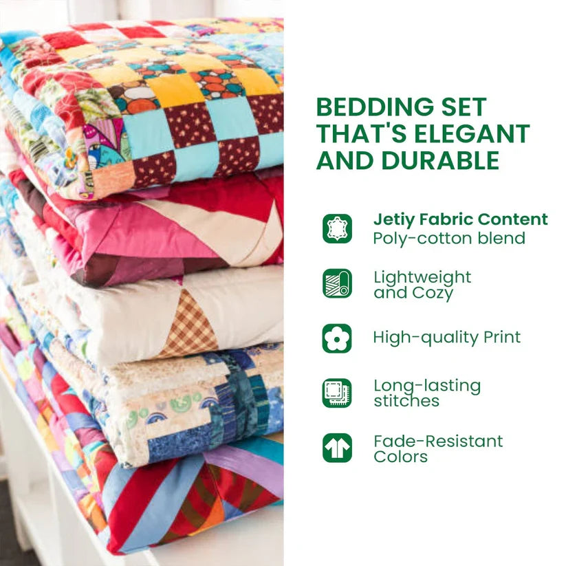 Vintage Christmas Patchwork 3-Piece Bedding Set