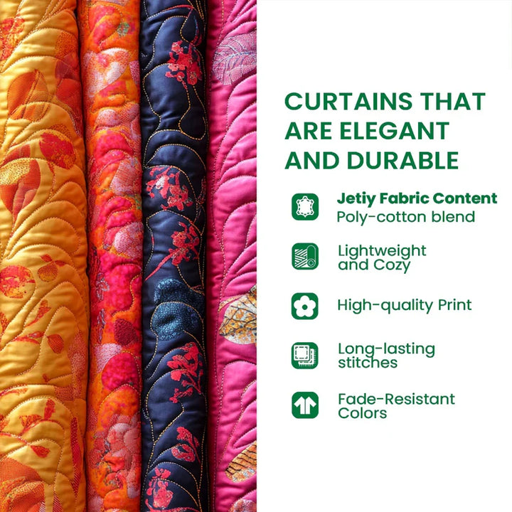 Sunflower and Wildflower Quilted Curtains QV36