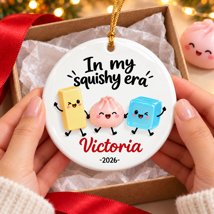 The Year Of Squishies 2D Flat Christmas Gifts For Kids, Friends - Personalized Ceramic Ornament
