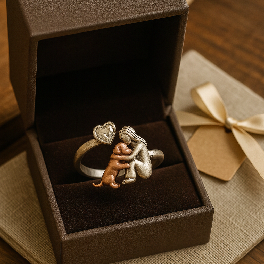 Handcrafted Lucky Ring in Silver and White Zirconia – Adjustable