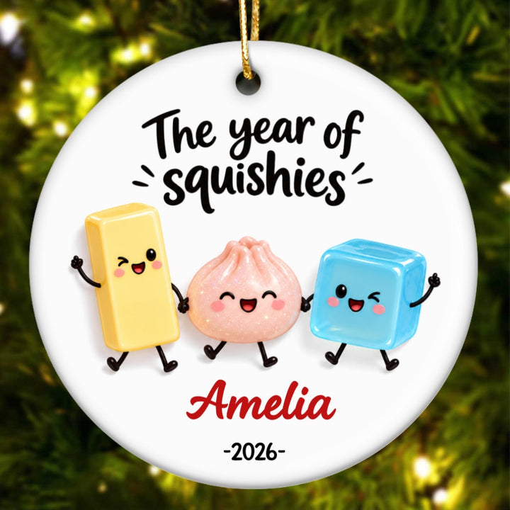 The Year Of Squishies 2D Flat Christmas Gifts For Kids, Friends - Personalized Ceramic Ornament
