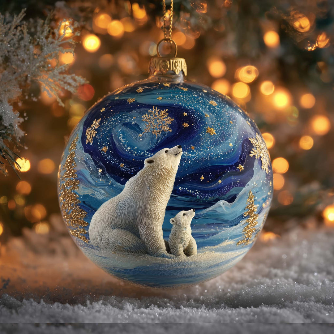 Polar Bear Christmas Mica Ornament GFSPTG150