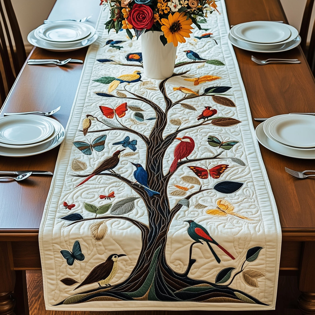 Tropical Tree Of Life Quilted Table Runner GFTOAB3158