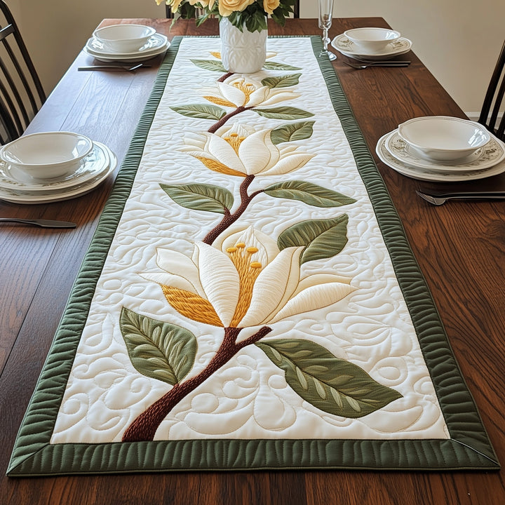 Magnolia Flower Quilted Table Runner GFTOAB3881