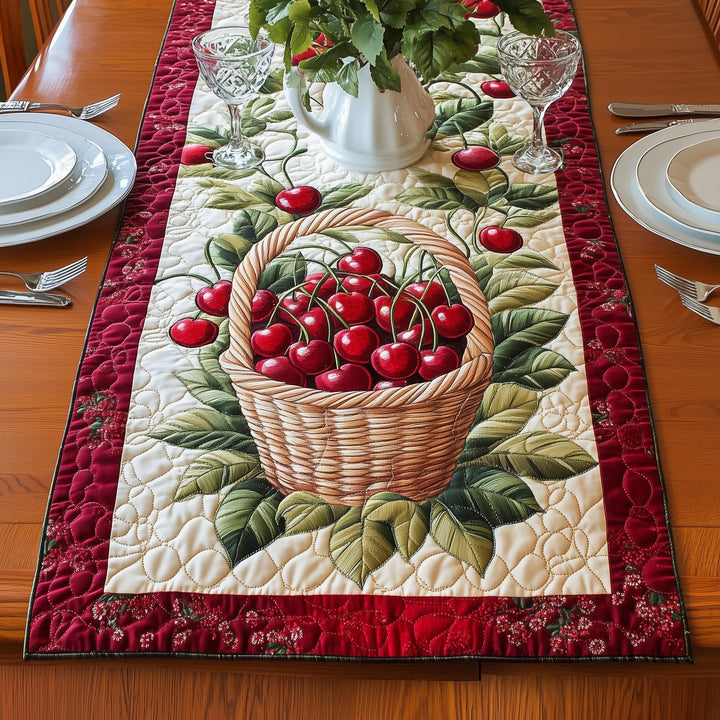 Fresh Cherry Baskets Quilted Table Runner GFTOAB4371