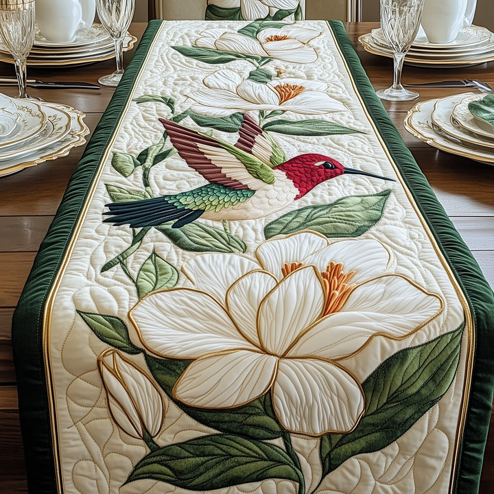Hummingbird Among Magnolias Quilted Table Runner GFTOAB4840