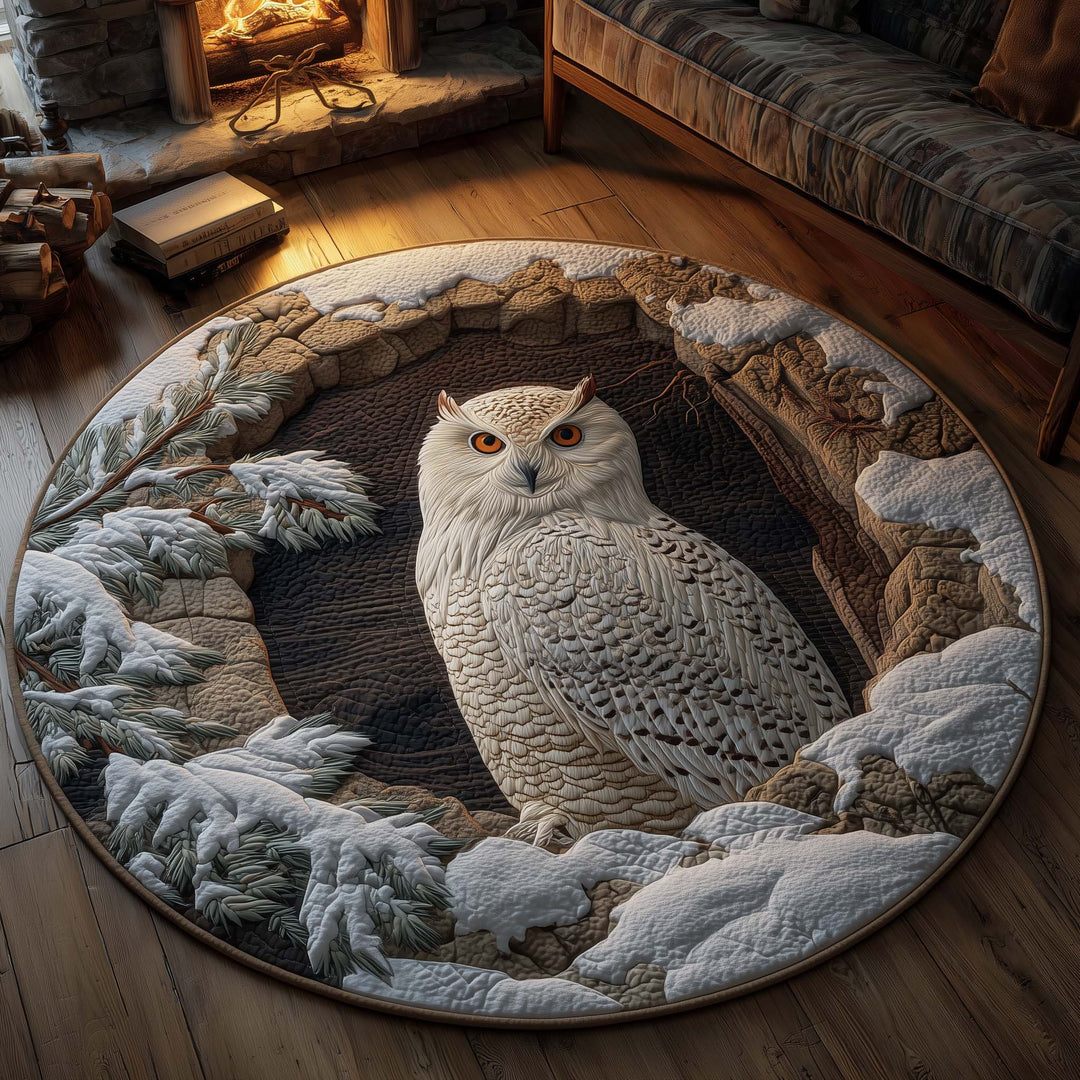 Snowy Owl Winter Dream Quilted Round Mat GFTOHD11398