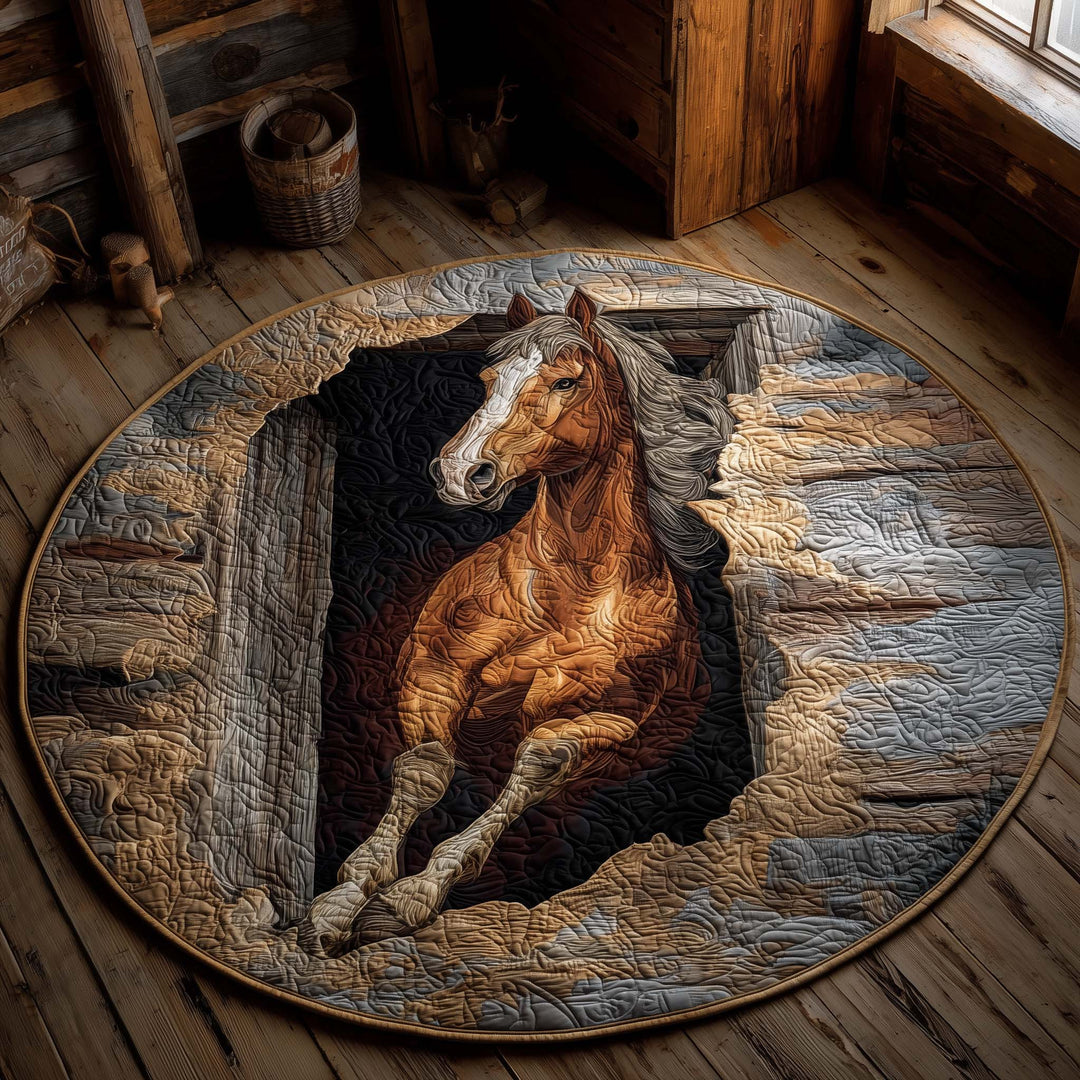 Barn Door Spirit Quilted Round Mat GFTOHD13207