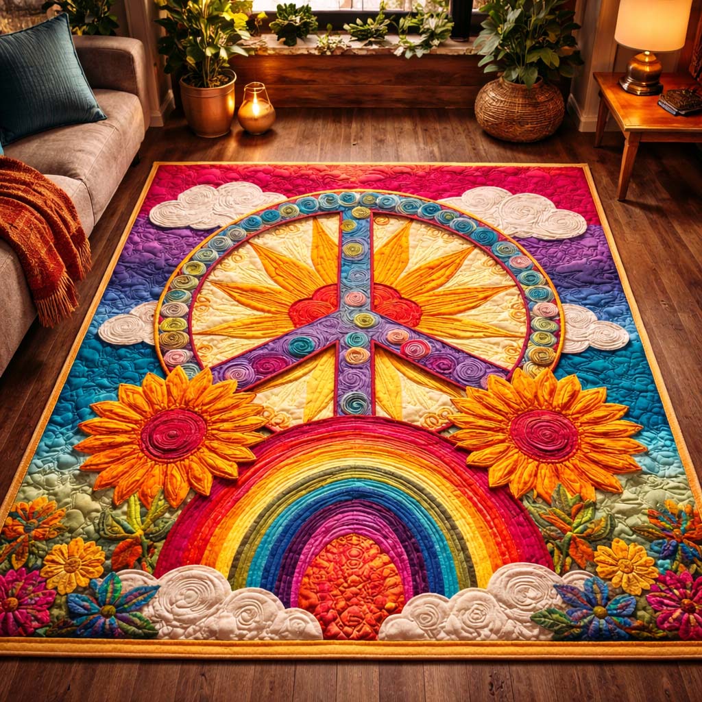 Rainbow Peace Dream Area Rug GFTOHD14105