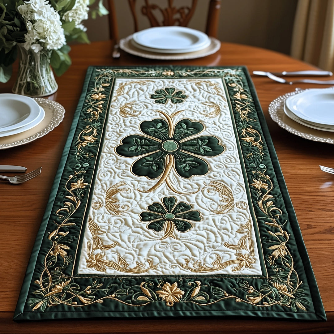 Elegance Celtic Shamrock Quilted Table Runner GFTOHD3251