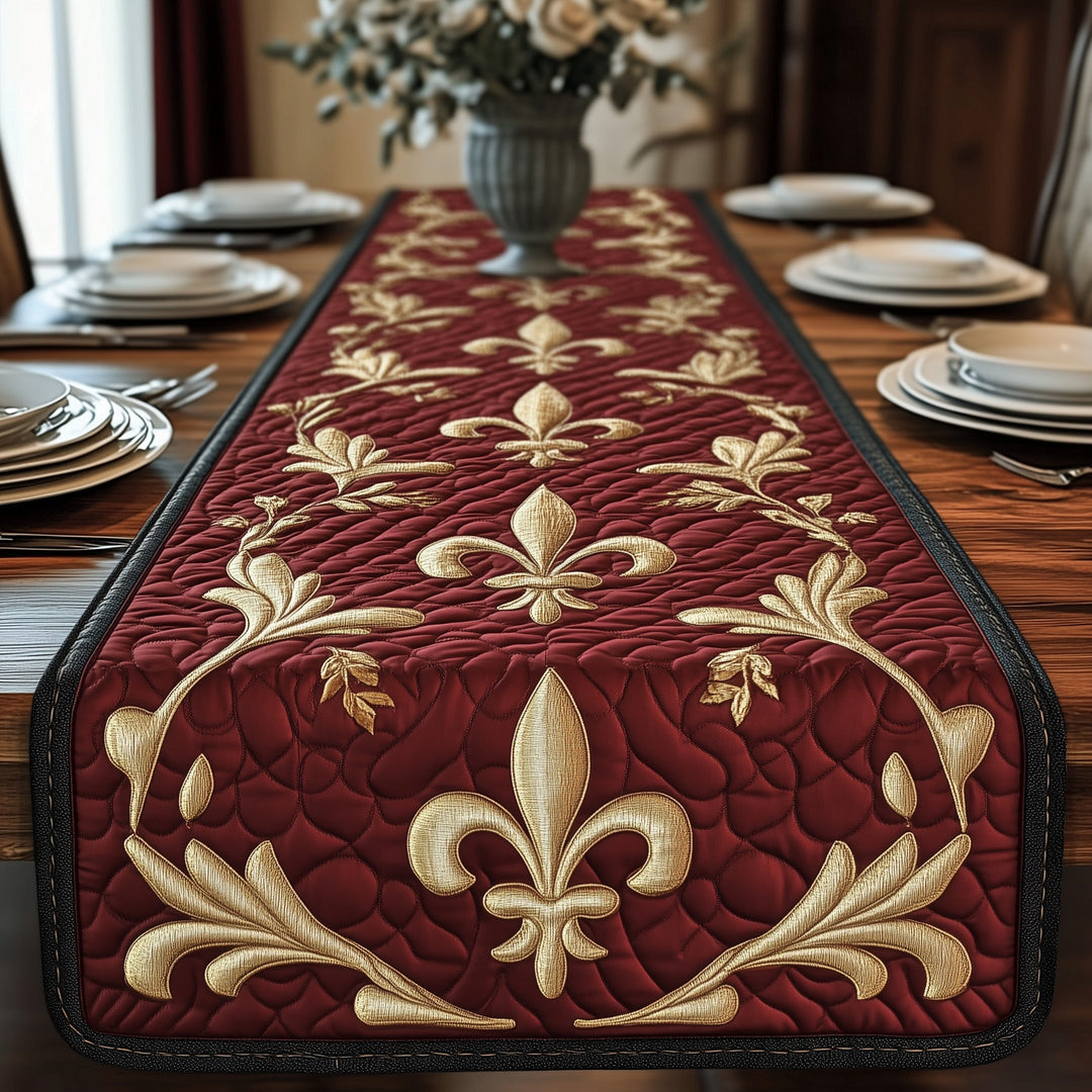 Fleur de lis Quilted Table Runner GFTOHD3671