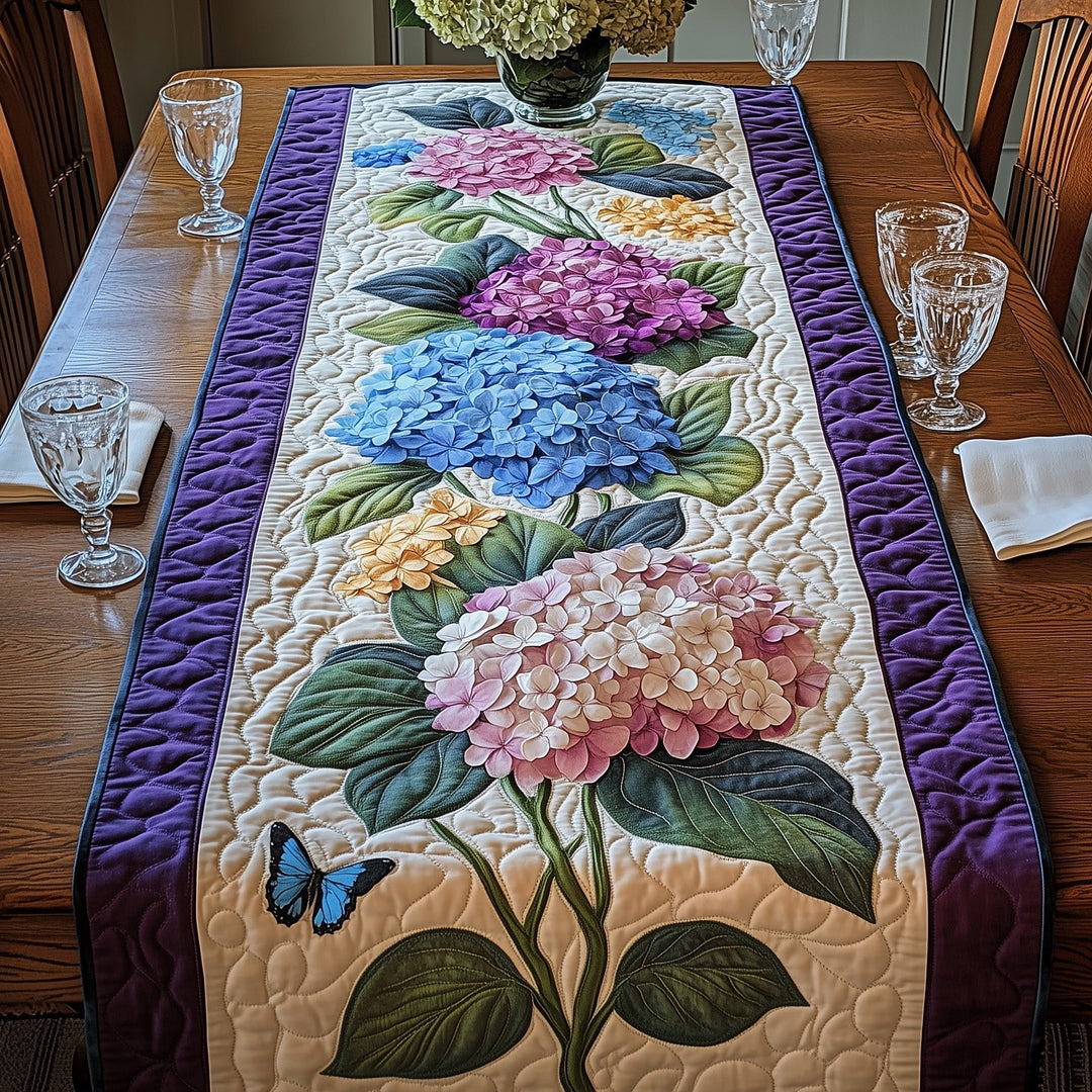 Hydrangea Floral Bliss Quilted Table Runner GFTOHD5268