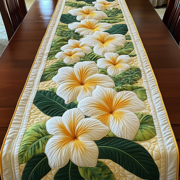Tropical Plumeria Quilted Table Runner GFTOHD5609