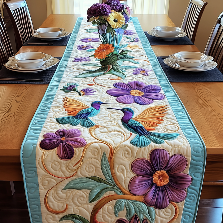 Elegant Hummingbird Quilted Table Runner GFTOHD673
