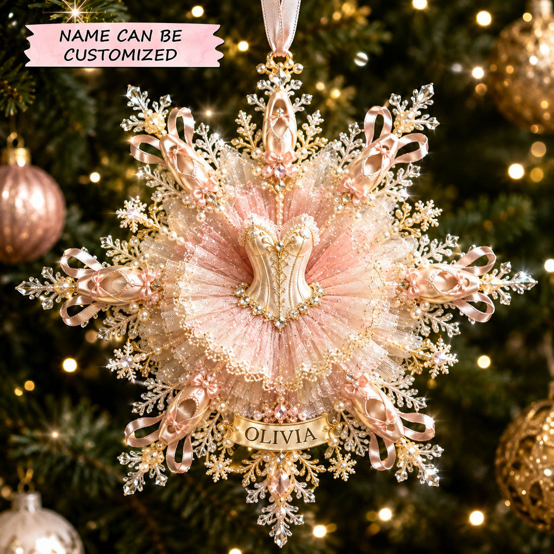 Personalized Ballerina Snowflake Christmas Mica Ornament QTCUZ GFTOHNL2737