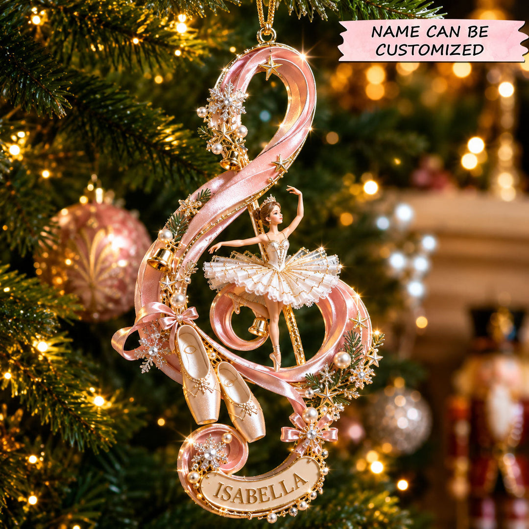 Ballerina Music Note Christmas Mica Ornament QTCUZ GFTOHNL2788