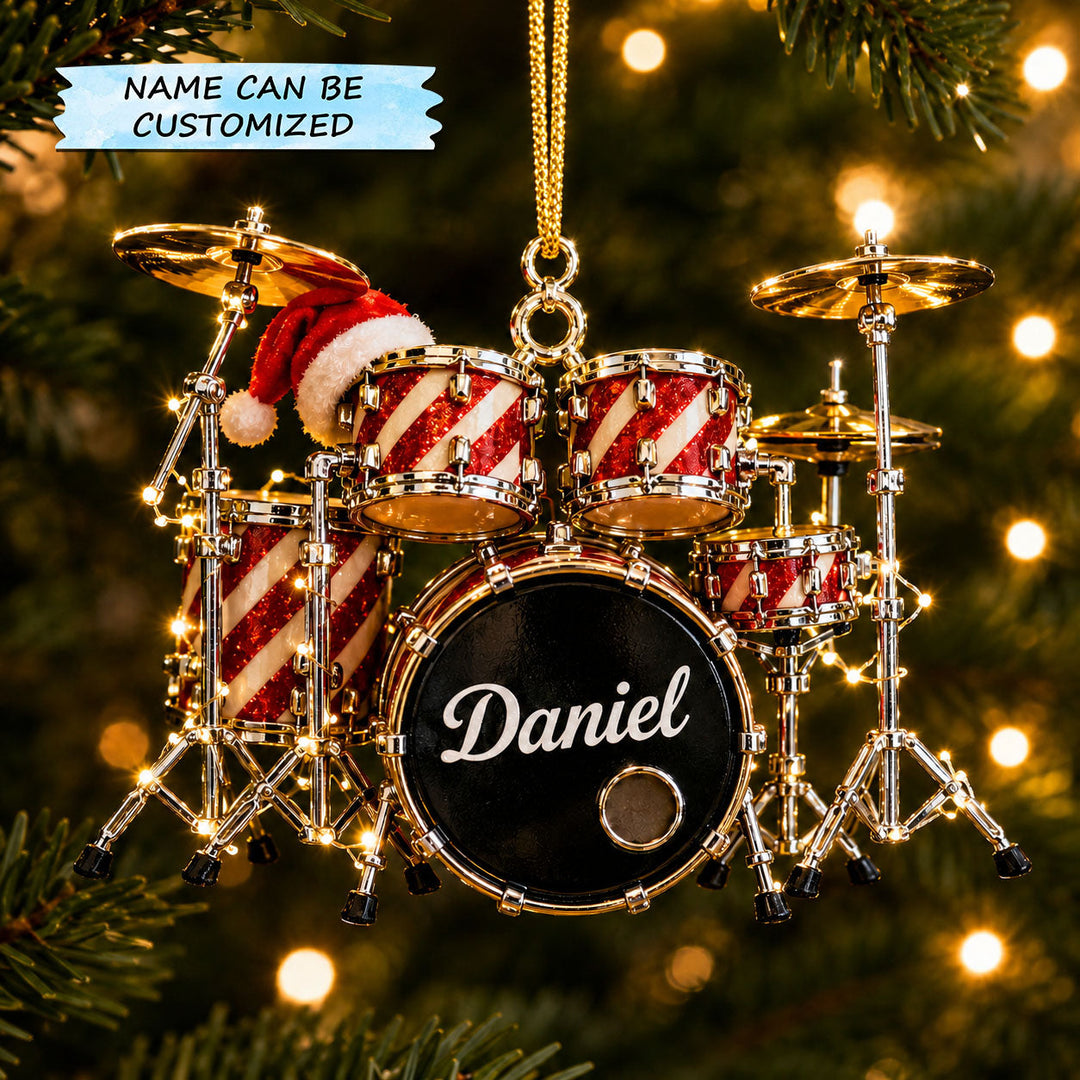 Christmas Drum Music Christmas Mica Ornament QTCUZ GFTOHNL2927