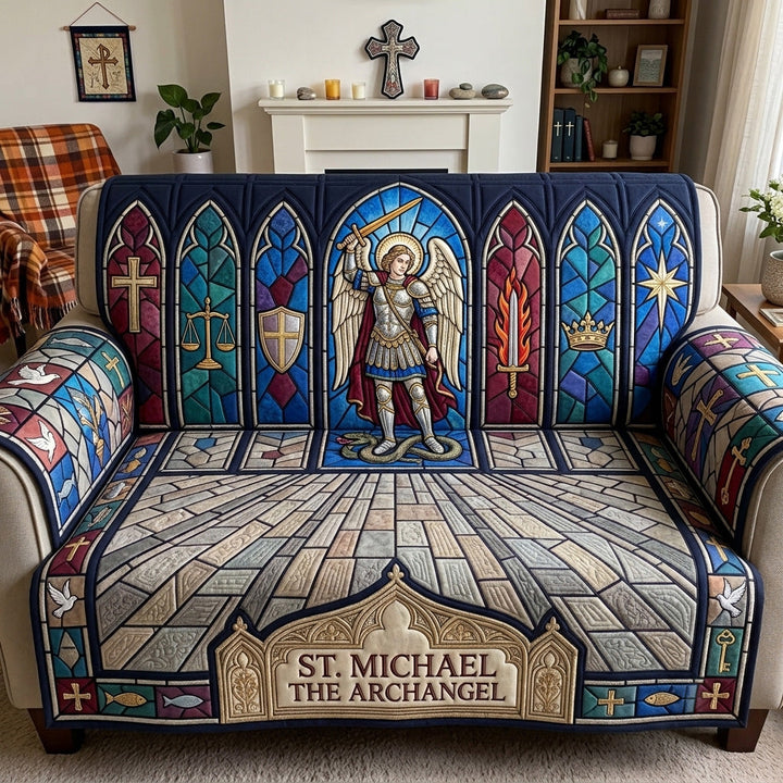 Saint Michael Sacred Guardian Quilted Sofa Cover GFTOHNL4411