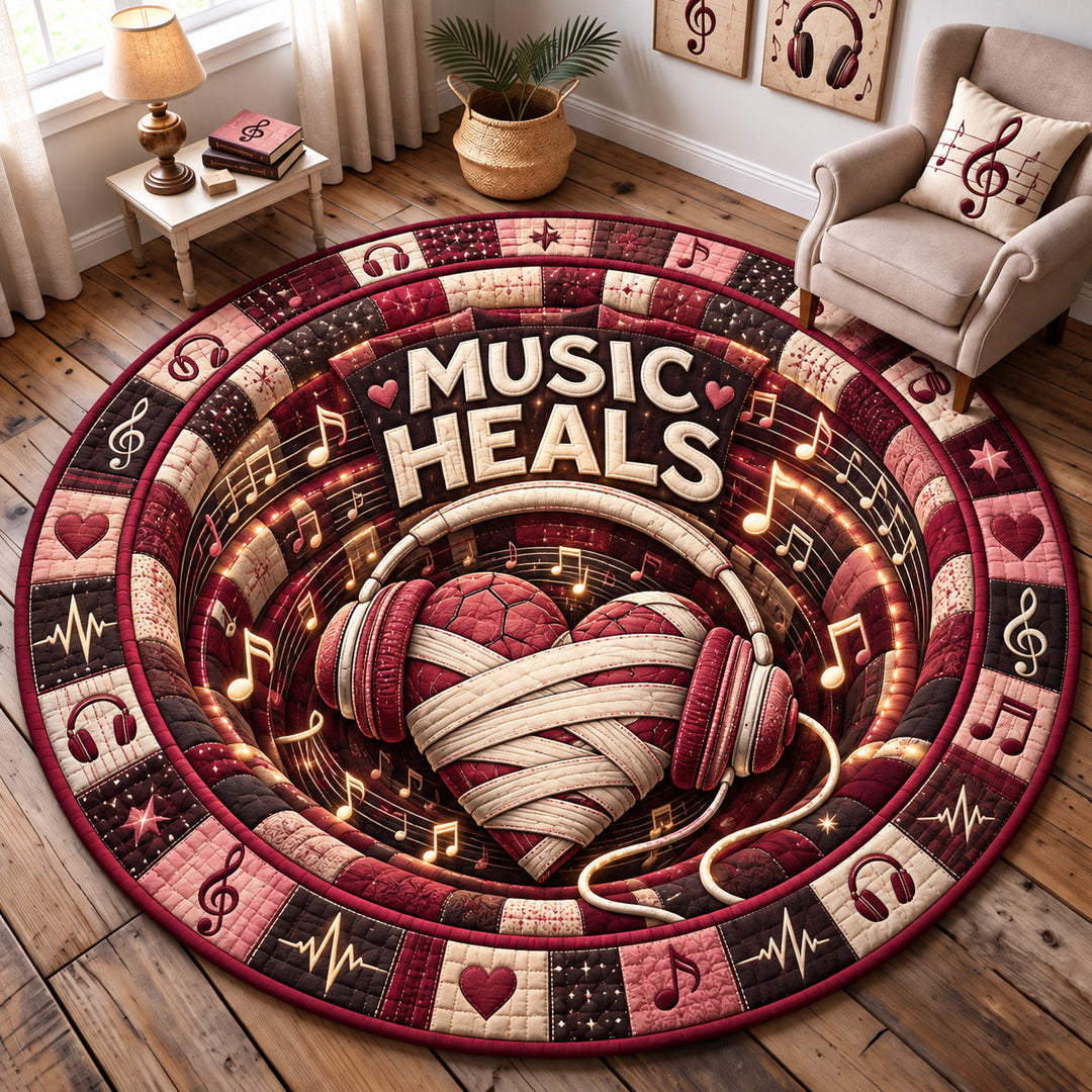 Music Heals Quilted Round Mat GFTOHNL4494