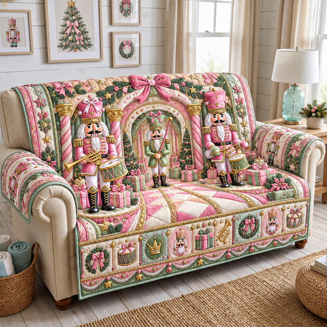 Pink Nutcracker Palace Quilted Sofa Cover GFTOHNL4519