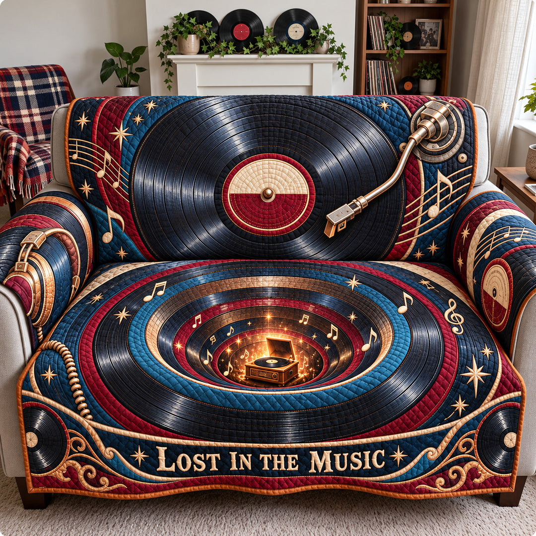 Lost In The Music Quilted Sofa Cover GFTOHNL4707